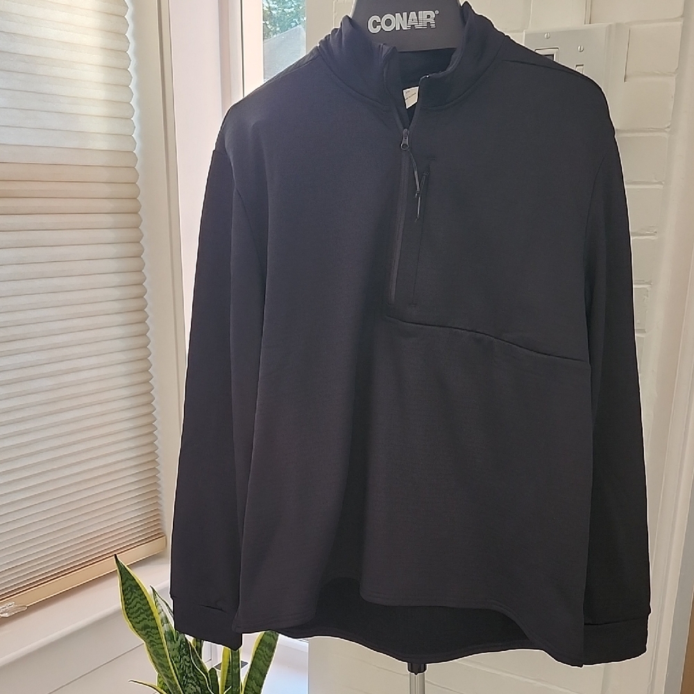 Men's Black Quarter-Zip Top, Xxl